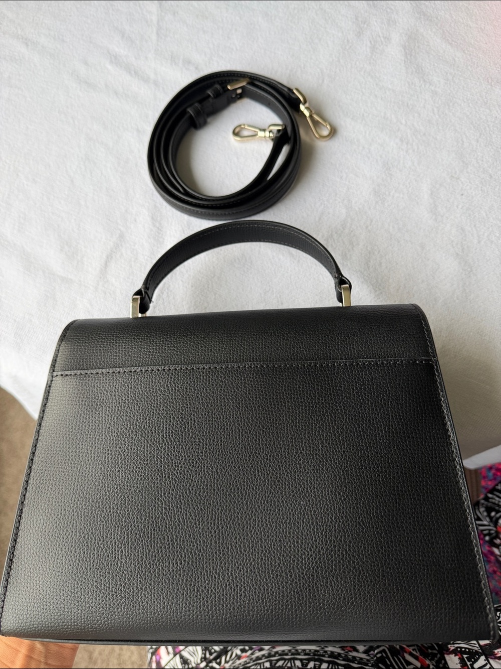 kate spade Black Leather Structured Top-Handle Bag - Picture 9 of 10